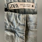 ZARA NWT  Hi Rise Waist Gold Buttoned Straight Leg Jeans Denim Pants Photo 11