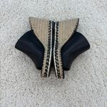 Karl Lagerfeld Paris Carina Leather Embossed Wedge Sandals Black Size 7.5M Photo 1