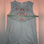 Sundance  Embroidered Linen Tank Top Small Blue Photo 4