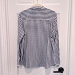 Draper James NWT Elliot Gingham Shirt Size 14 Navy Blue White Check Button Down Photo 3