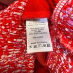 Lush Clothing Lush Red Pink Print V Neck Short Sleeve Blouse Smocked Waist Top Women's Size XL Photo 4