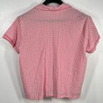 Charter Club  Gingham Top 100%‎ Cotton Embroidered Pocket Short Sleeve Button  XL Photo 2