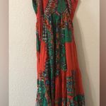 Philosophy Beatnik Boho Hippie Tiered Beaded Cotton Maxi Dress Red - Size Medium Photo 5