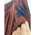 Anne Klein Vtg  Linen Blend Maxi Skirt Lined Long Slit Rust Brown Sz 14 USA 90s Photo 7
