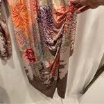 Hale Bob Gorgeous  floral ruched vneck long sleeve midi dress jersey Photo 5