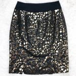 The Limited  Black Gold Metallic Pencil Skirt Size 2 Photo 1