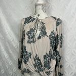 Lush Clothing Lush Floral Surplice Rayon Long Sleeve Blouse Size S Photo 2