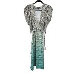 AFRM Ellis Ombre Snakeskin Print Wrap Maxi Dress XS Extra Small Party Cocktail Tan Photo 2