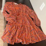 Rebecca Minkoff Caden ruched tiered dress, burnt orange floral print, lined, XS Photo 12
