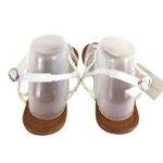 SandalUp Womens Thong Sandals Braided Faux Leather Ankle Strap White Size 11 Photo 2
