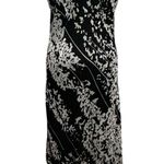 ICE Vtg Y2K Silk Maxi Dress 12 Black White Chiffon Floral Romantic Whimsygoth Photo 3
