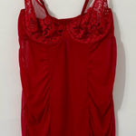 Cacique  Lingerie Babydoll Plunge Red Nightgown Underwire Plus Size 22/24 Photo 0