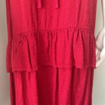 Lacausa Anthropologie,  red ruffle dress size small Photo 3