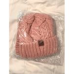 Cozy Winter 2pc Pink Beanie‎ Hat + Cable Knit Neck Warmer Skiing Hiking Camping Photo 3