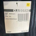 Womens Claiborne faux leather jacket with ribbed sweater sleeve Black Size M Photo 6