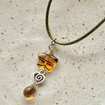 Handmade unique retro vintage chic fairy boho style necklace w/ quality Czech glass beads mix 🌀🍃💛 Photo 2