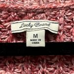 Lucky Brand  Rose Pink Cotton Cable Knit Braided Sides Sweater Size Medium Photo 3