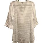 NWT J. Valdi Sheer Lace Up Swim Cover Up Shirt White Photo 2