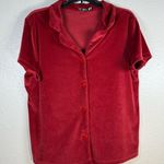 Tart  intimates Red Velvet Button-Up Top set pajama SZ:M Photo 0