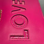 Michael Kors Ginny Hot Pink Leather "Love" Studded Medium Crossbody Camera Bag Photo 2