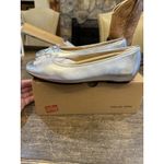 FitFlop Ballerina Mary Jane Flats Women's Size 6 Silver Leather Delicato Bow Photo 4