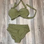 Tempt Me NWT  High Waisted Bikini Push Up Vintage Swimsuit green size Med… Photo 2