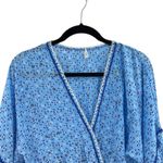 Poupette St Barth Romper Smocked Dolman Sleeve Tasseled Geometric Print‎ Blue XS Photo 1