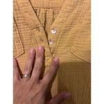 Anthropologie Mote Top Women Sz M Gauzy Popover Vneck Long Sleeve Shirt Mustard Photo 3