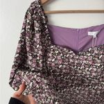 NWT Ivy City XL Olivia Smocked Puff Sleeve Mid Ruffle Dress in Floral Purple Photo 2