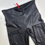 Spanx EUC Moto Leggings Black XS Faux Leather High Waist Ribbed Biker Photo 3