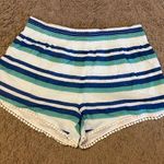 Saks 5th Avenue Saks Fifth Avenue White, Blue, Teal Stripe Lounge Shorts Size X-Small Photo 0