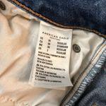 American Eagle  Distressed Hi-Rise Mini Skirt Super Stretch Denim Blue Size 00 Photo 4