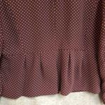 Loft Burgundy Gold Polka Dot Single-Button Blazer Womens XL Photo 5