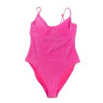 Good American Demi Cup One Piece Sparkle Swimsuit in Pink, Size 4/XL Photo 1