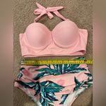 SheIn  2-piece Pink Tropical High Waisted Push-Up Bikini Photo 2