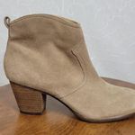 Lands' End Women Ankle Boots Size 10 Brown Tan Suede Zip Up Block Heel Casual Photo 0
