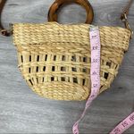 Poolside Straw Bag with Leather Strap Brown Photo 3