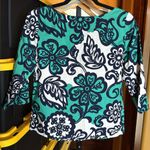 Boden Penelope Floral Green White Navy Blue Top Blouse Size 4 Photo 6