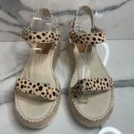 Dolce Vita | Leopard Print Calf Hair Hook & Loop Platform Chucky Sandals Sz 9.5 Brown Photo 2