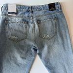 ZARA  Z1975 Distressed Embroidered Bejewelled Blue Jeans Size 6 US Raw Hem Beaded Denim Photo 6