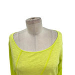 Lisa Todd Panel Player Long Sleeve‎ Top Neon Green Yellow Size Small Photo 1