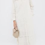 Pomander Place XS Eyelet Embroidered Griffin Maxi Dress White Cotton Shirt Dress Photo 0