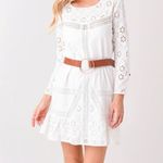 Deluc white Eyelit mini dress White Size M Photo 0