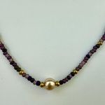 Hand Crafted Pearl Focal Beaded Purple Gradient Seed Beads Necklace Photo 2