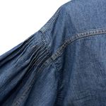 Soft Surroundings Denim Snap Front Shirt Size M Long Drop Shoulder Bubble Sleeve Photo 2