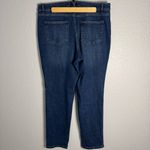 J.Jill High Rise Straight Leg Jeans Size 14 Stretch Whisker Casual Dark Wash Photo 9
