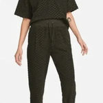 Nike Women’s  Jacquard Set Olive Green‎ Terry Cloth Size Small Top Large Bottoms Photo 0