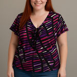 Bobbie Brooks Blouse Womens Size 2X Purple Photo 0