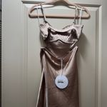 Princess Polly Champagne Satin Dress Photo 3