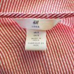 H&M L.O.G.G. Red & White Lightweight Striped Pullover Hi-Low Top Size 0 Photo 4